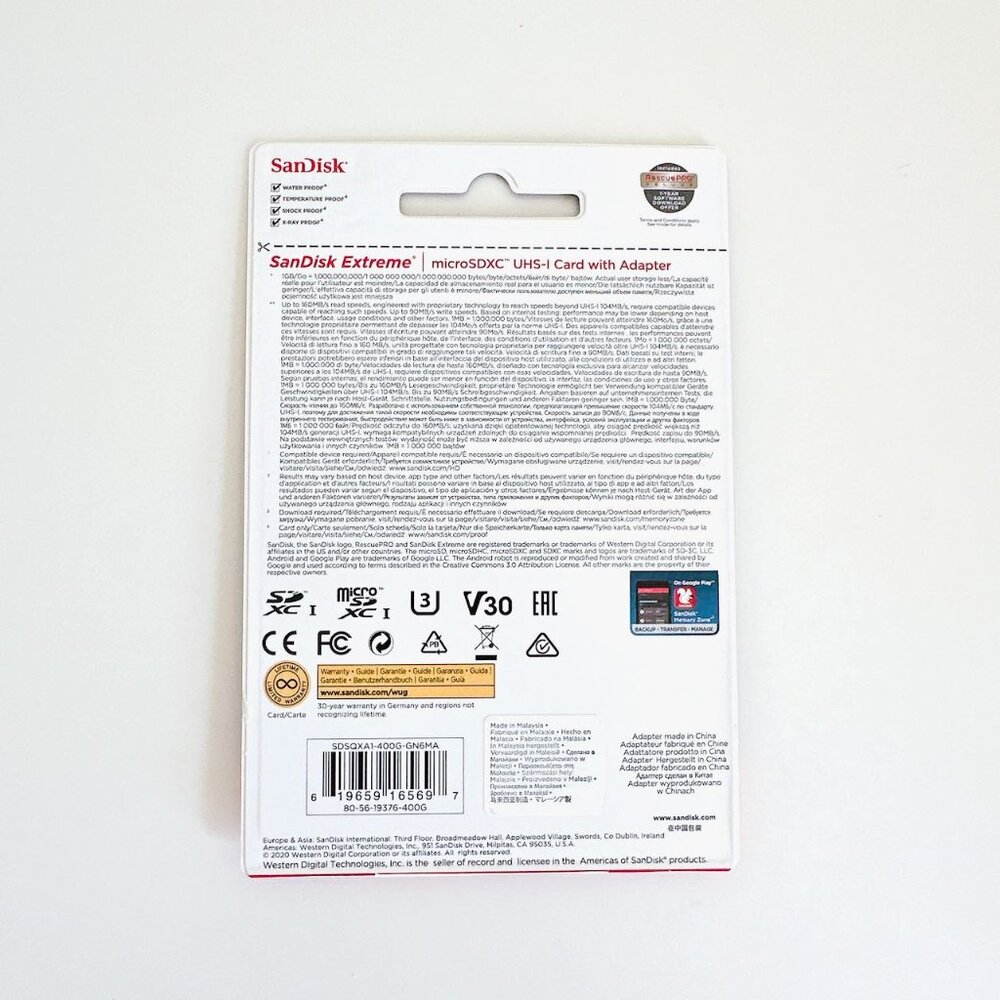 SANDISK EXTREME 400 GB MICROSD CARD WITH EXTREME CAPTURE, TRANSFER AND APP SPEED - Picture 6 of 10